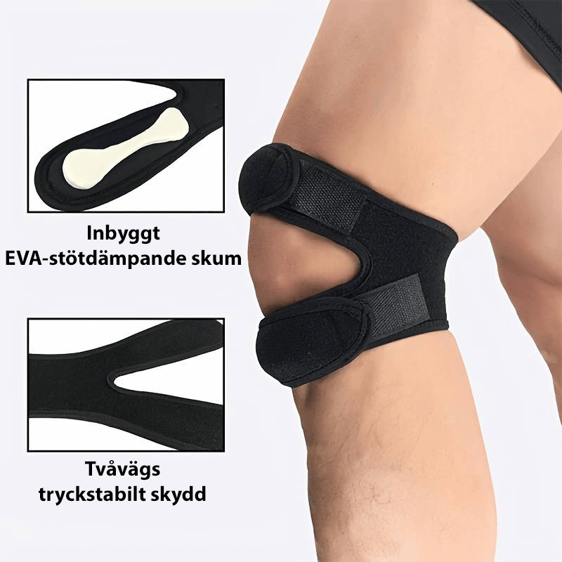Knästöd med inbyggt EVA-stötdämpande skum och justerbar tryckstabil design