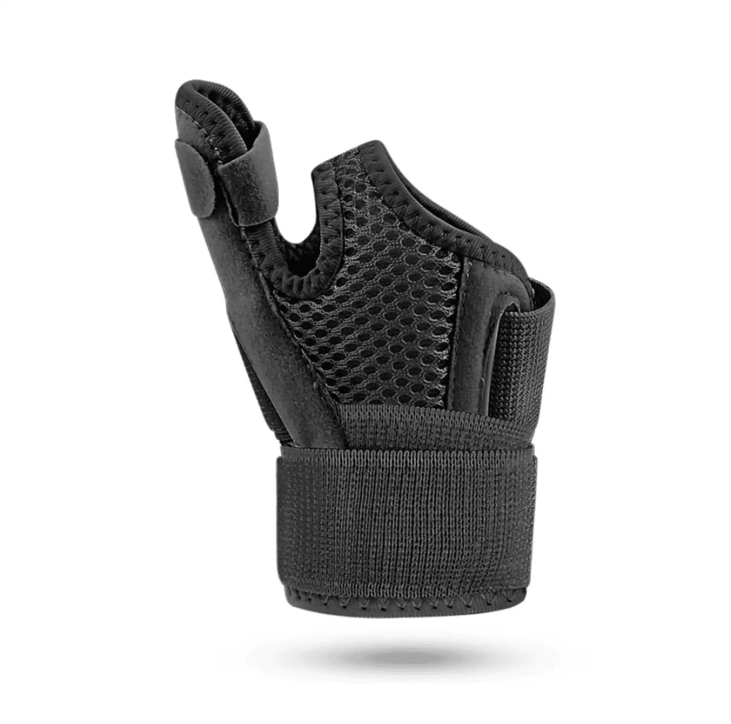 Svart tumstödsskena med justerbar rem