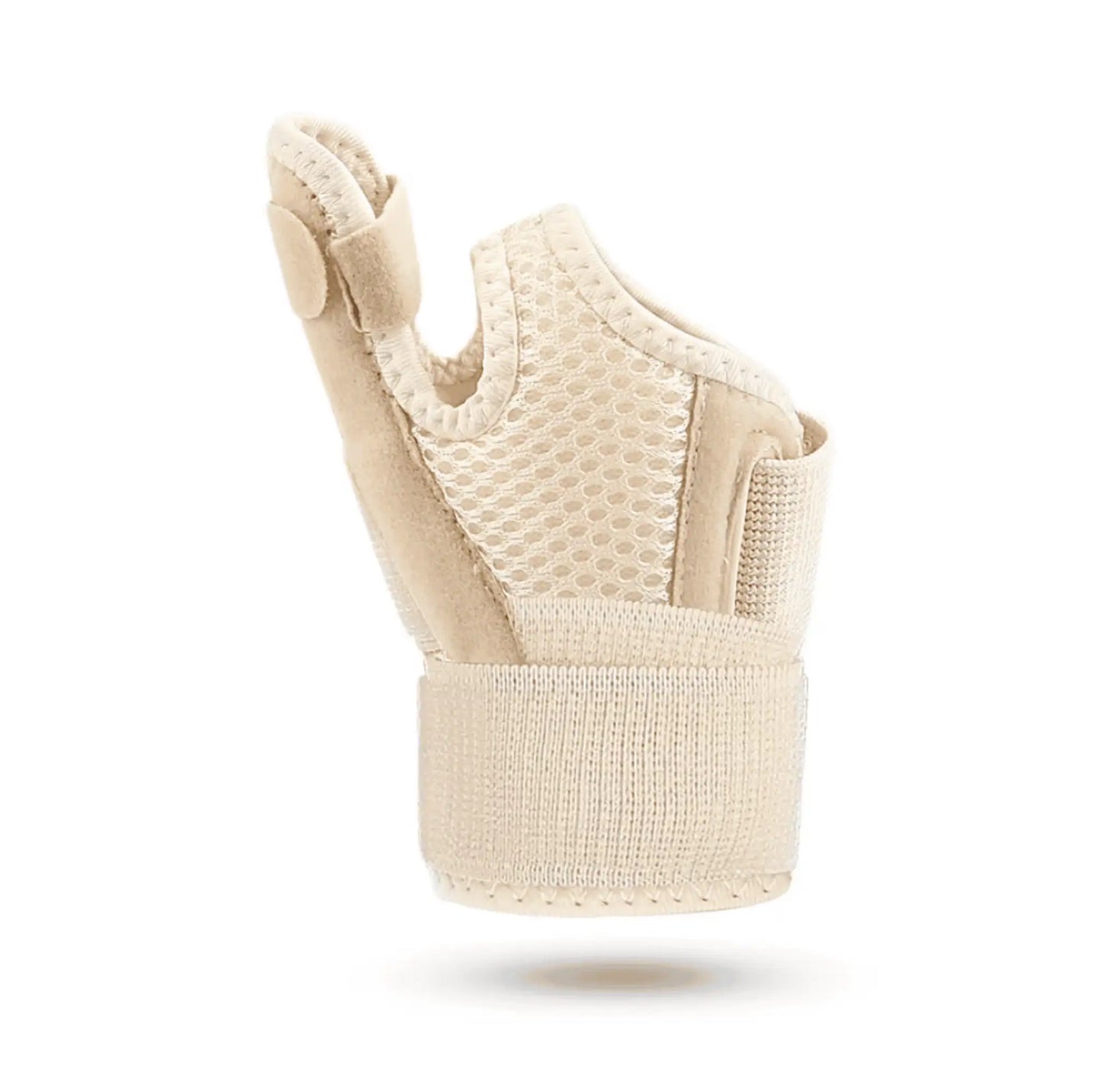 Beige tumstödsskena i ventilerande material