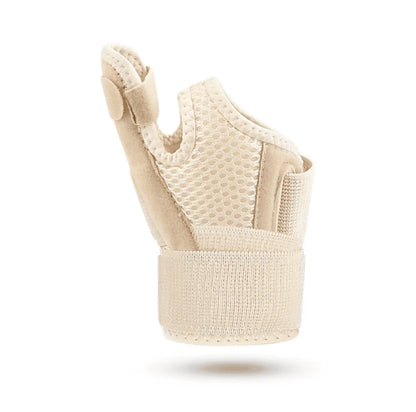 Beige tumstödsskena i ventilerande material