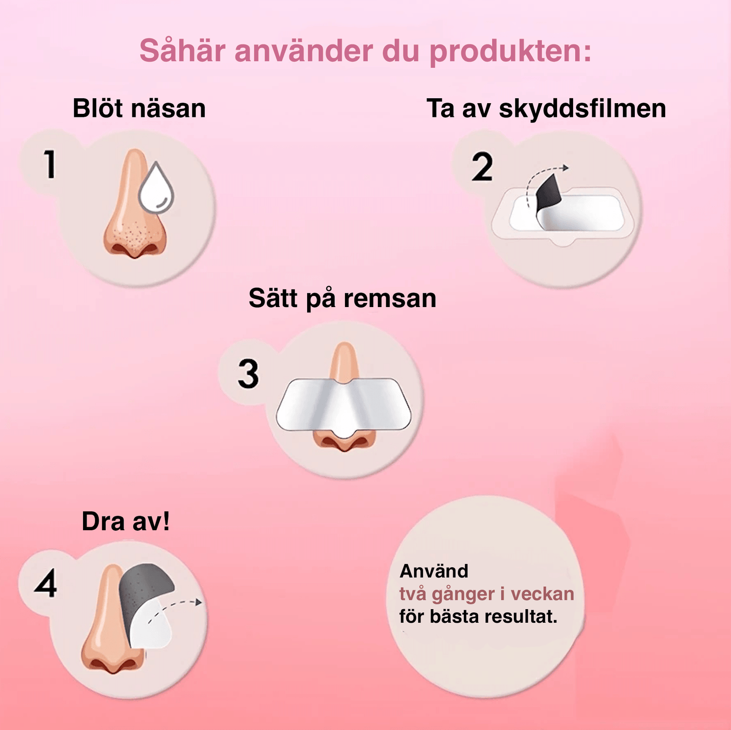 Pormaskplåster som avlägsnar pormaskar och smuts