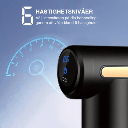 Visning av hastighetslägen på mini massagepistol