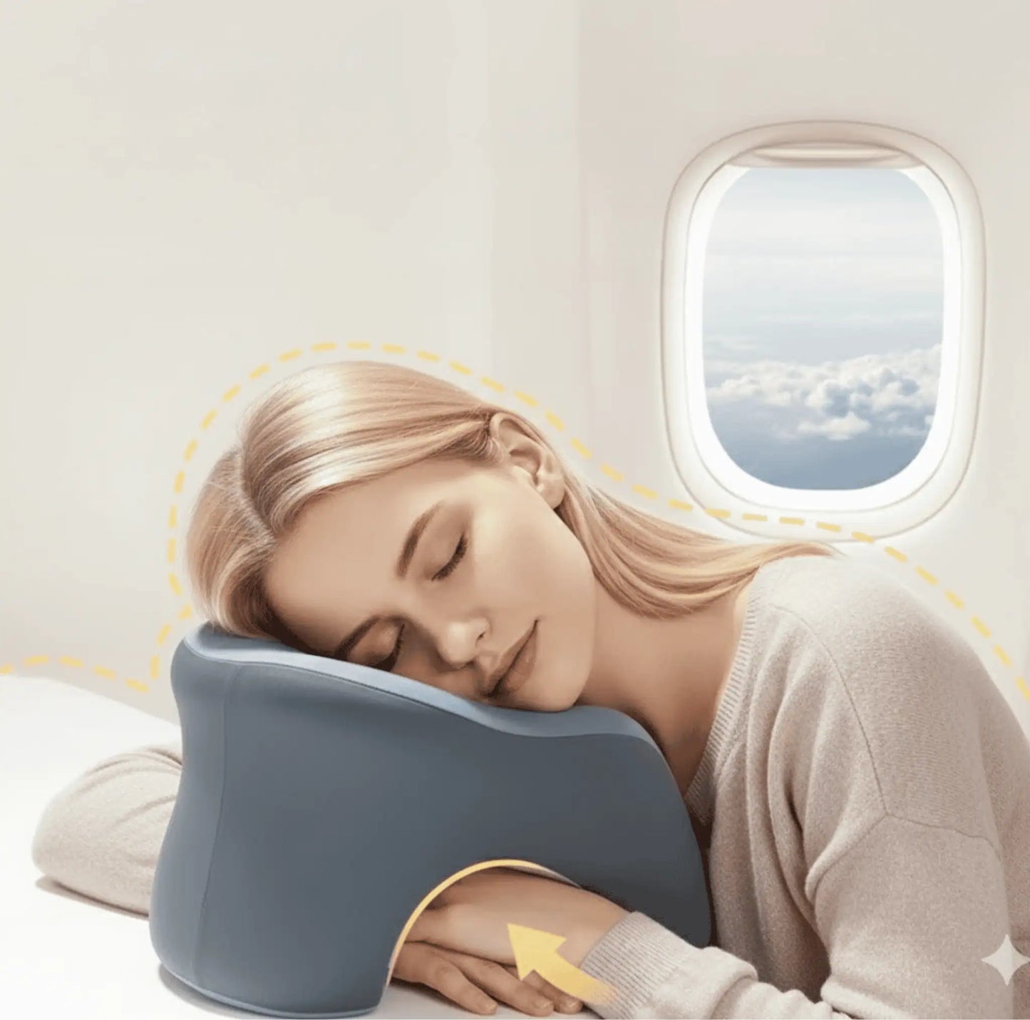 Resekudde med huvudstöd