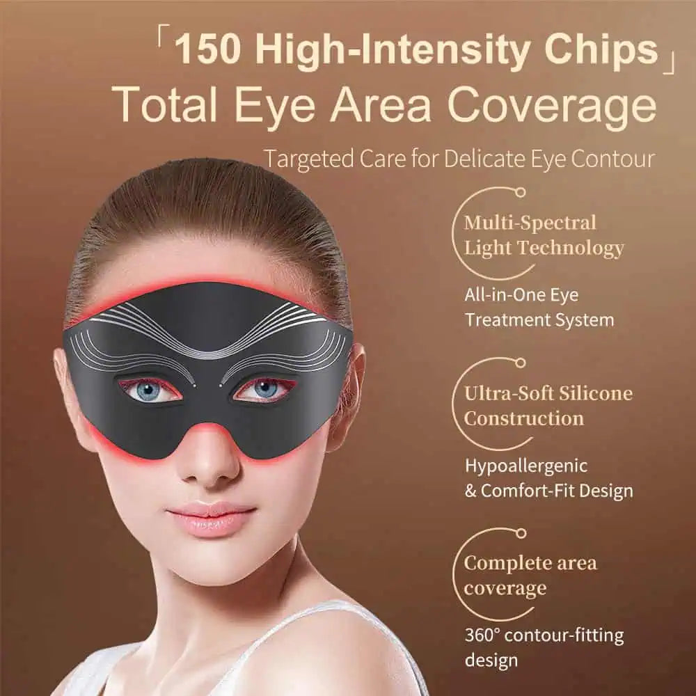LED-ögonmask som täcker hela ögonområdet för jämn ljusbehandling