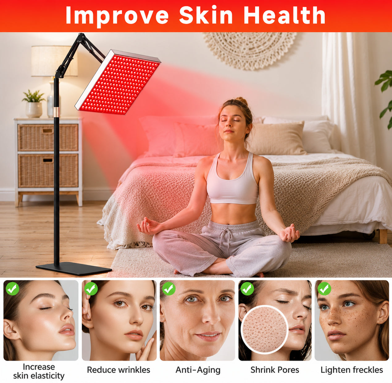 Rödljusbehandling för hudvård och daglig wellness