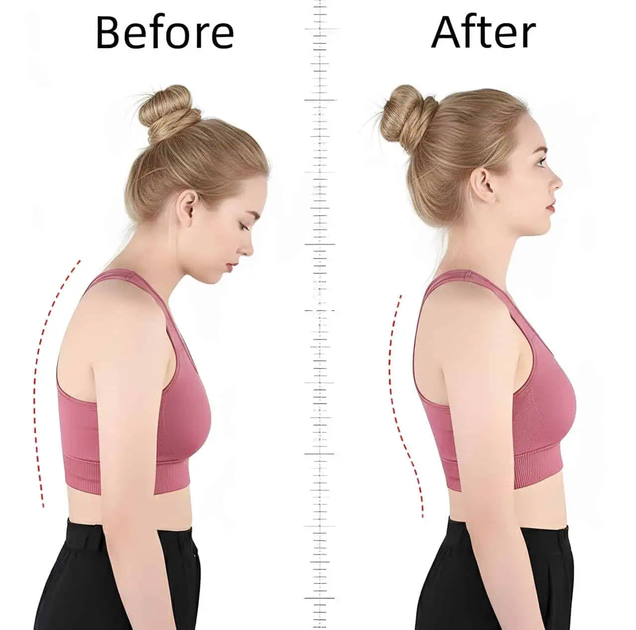 Före och efter användning av ryggstödet