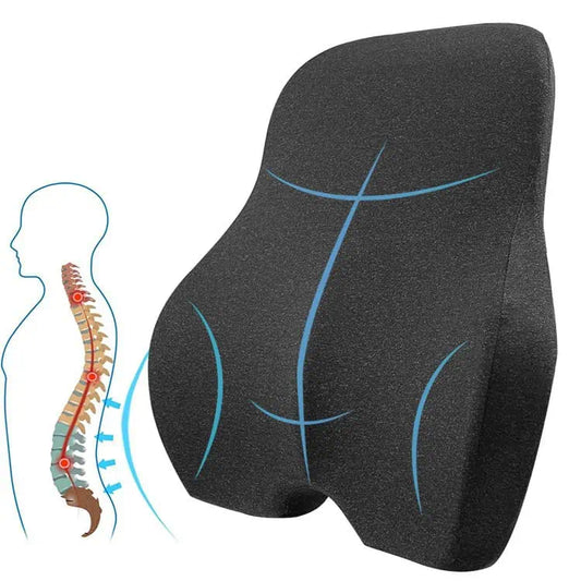 Ryggstödskudde med ergonomisk form för ländryggsstöd