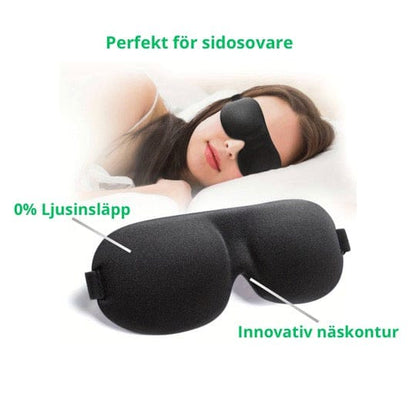 Sovmask med utrymme 0% ljusinsläpp och utformad för sidosovare