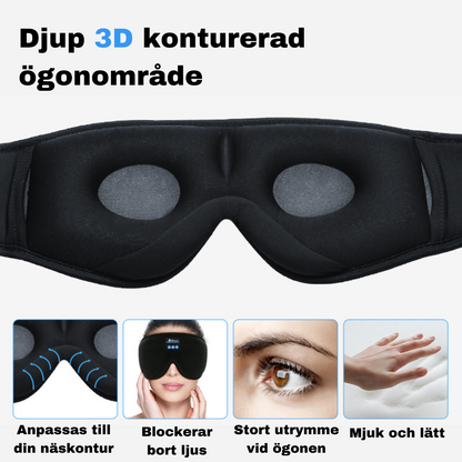 Søvnmaske med indbyggede hovedtelefoner til dybere søvn