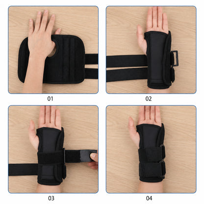 Steg-för-steg-guide för hur stabilt handledsbandage sätts på.