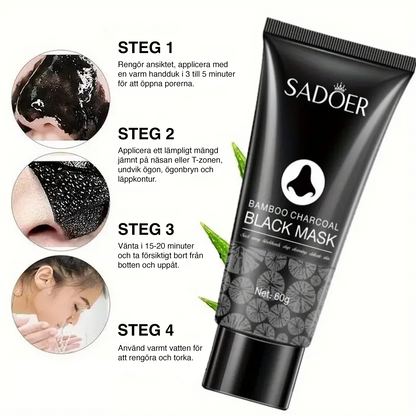 Ansiktsmask Bamboo Charcoal – djuprengör porer och återfuktar, perfekt för fet hud