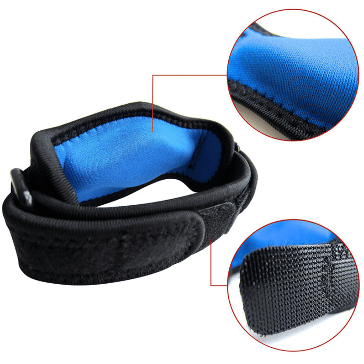 Armbågsstöd med justerbart band för individuellt tryck