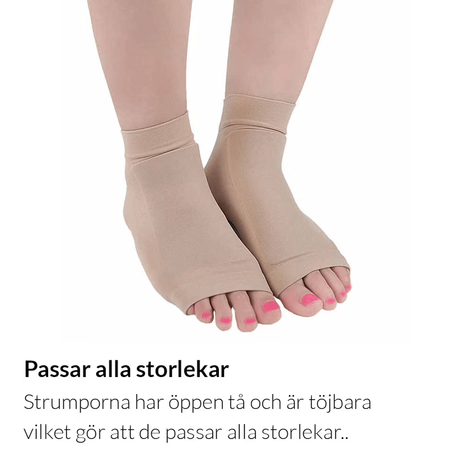 Stödstrumpan är är one-size och passar alla storlekar