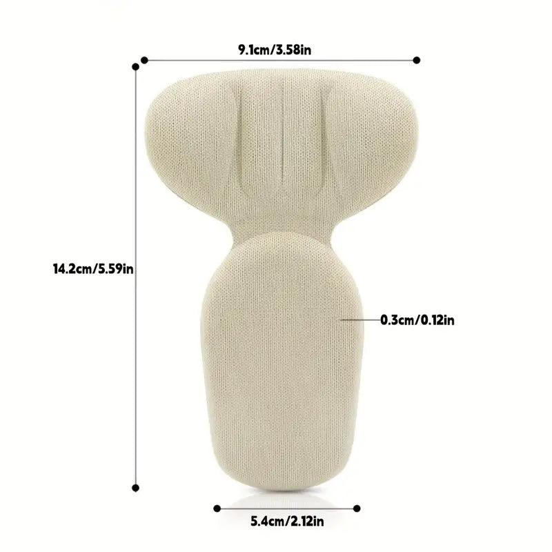 T-formad hälkudde med måttangivelser.