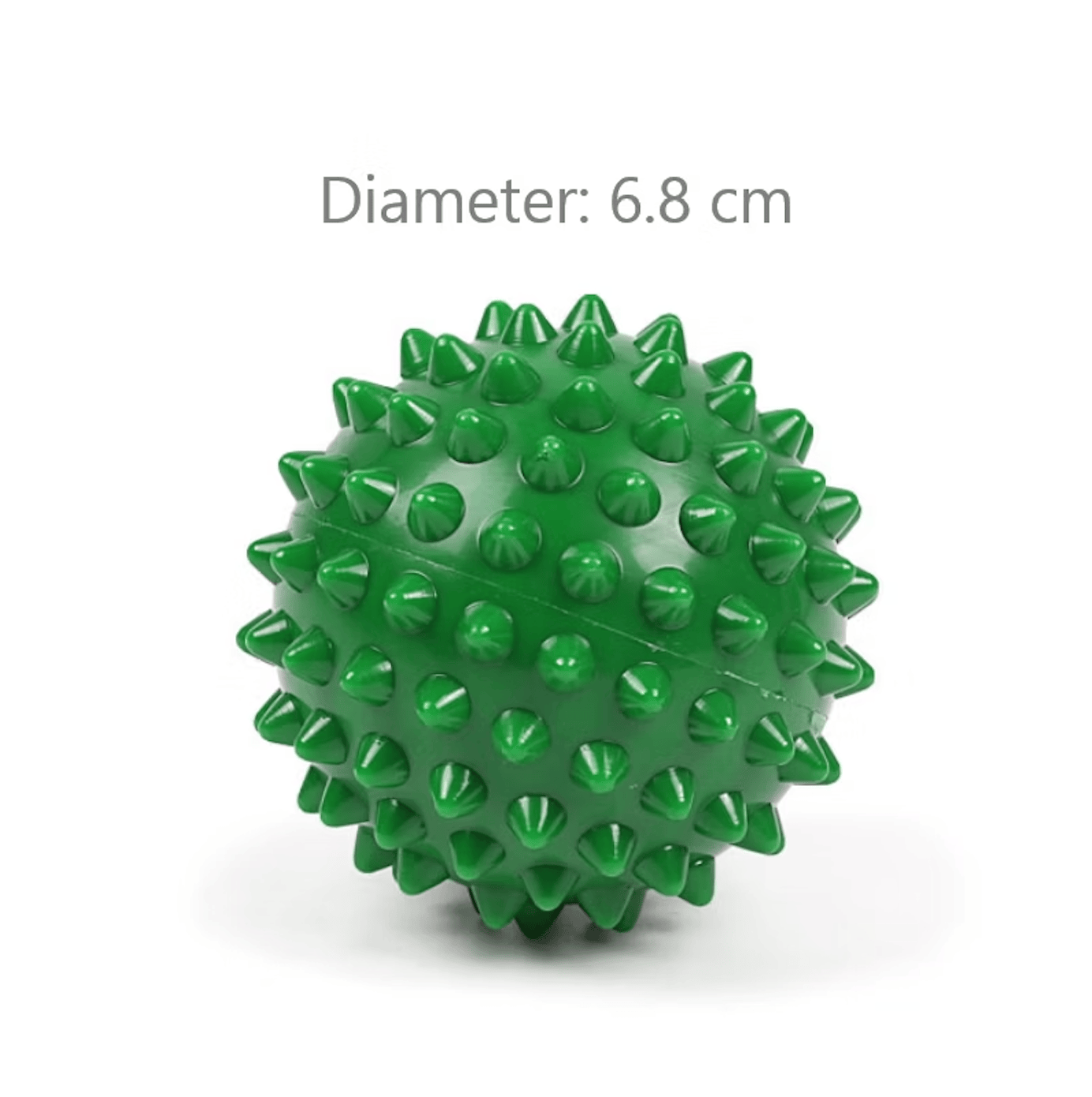 Närbild på taggig struktur på massagebollen