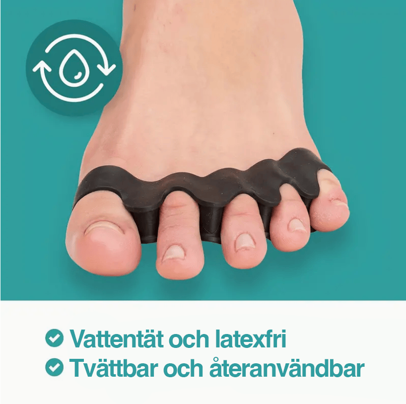 Flexibelt silikonmaterial för bekväm passform mellan tårna