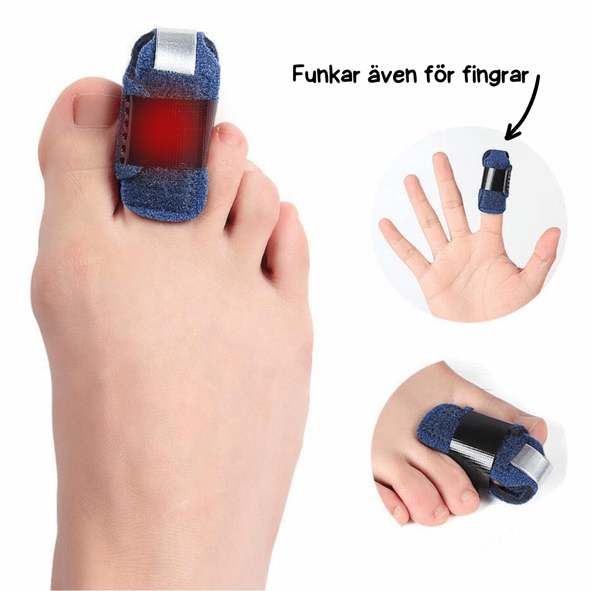 Skydd som används runt tån för att ge stöd och stabilitet