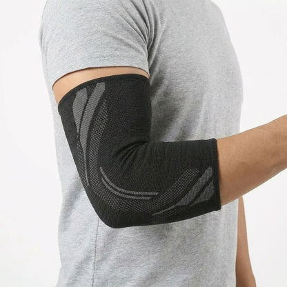 Kompressionsstöd runt armbågen vid aktivitet