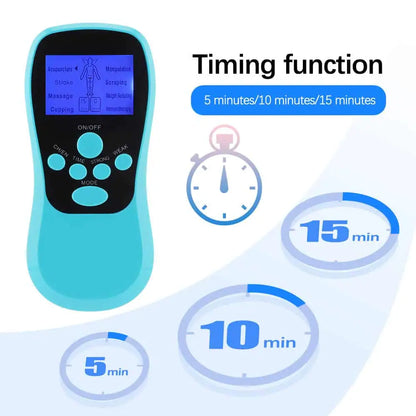 Tidsfunktion och programval på TENS massageapparat