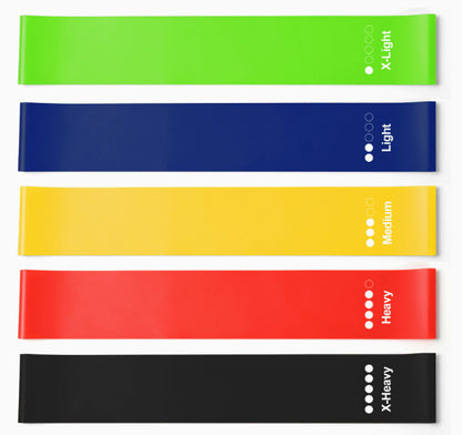 Träningsband 5-pack – Hemmagym, Fitness, Yoga & Pilates
