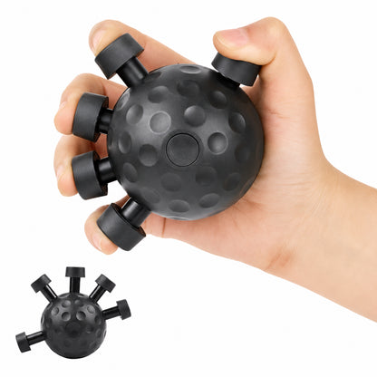 Träningsboll med handgrepp i hand.