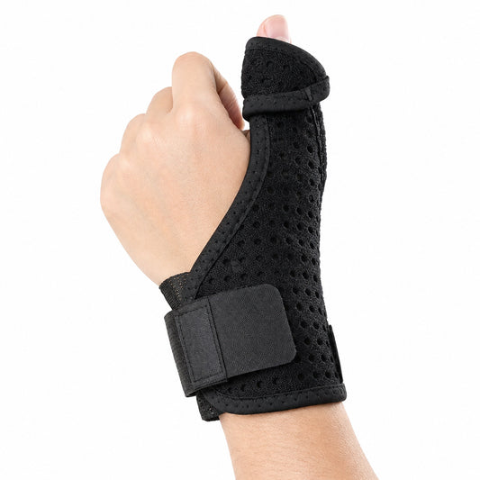 Tumstöd som stabiliserar tumme och handled med justerbar passform för stöd, avlastning och ökad komfort vid daglig användning.