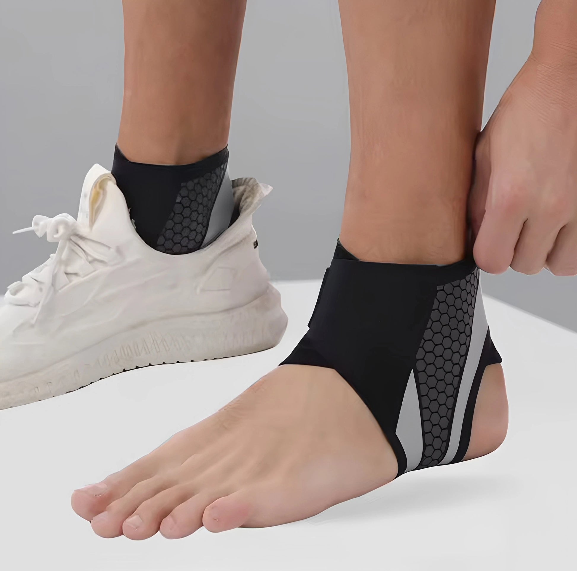 Ankelstöd som används i sko vid gång