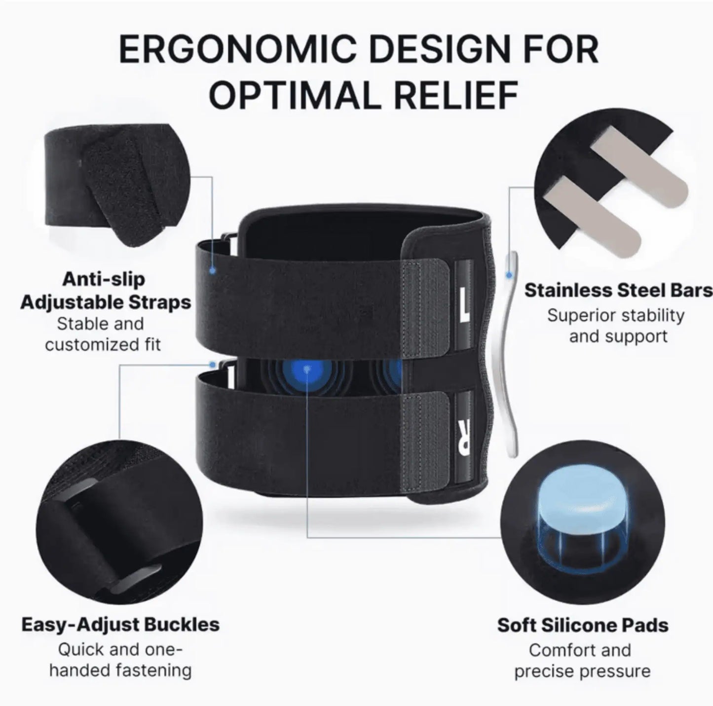 Justerbart vadstöd med kardborreband för individuell passform