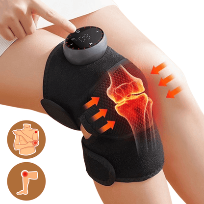 Värme- och massagestöd för knä med justerbara värmenivåer och massagefunktion som lindrar smärta och stelhet