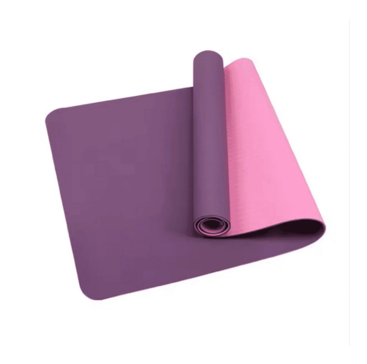 Yogamatta utrullad för yoga och pilates